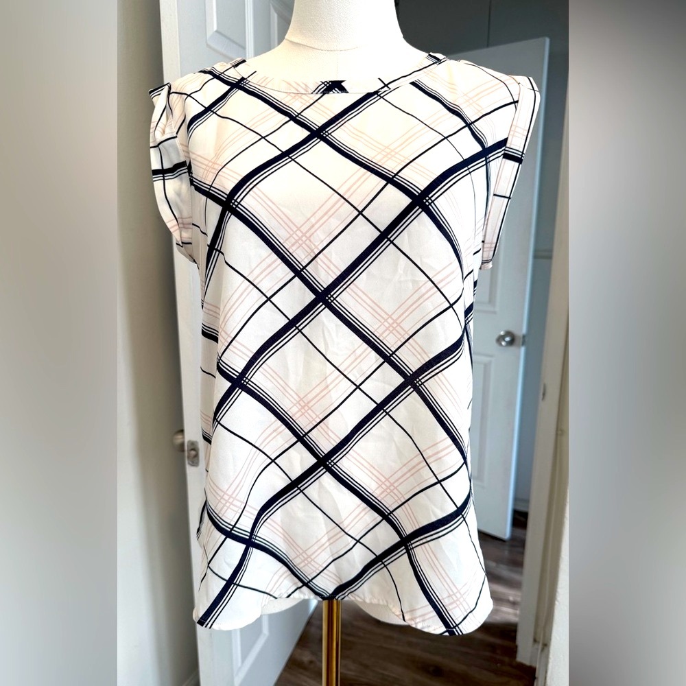 Ann Taylor Petite Sleeveless Plaid Blouse – Size SP